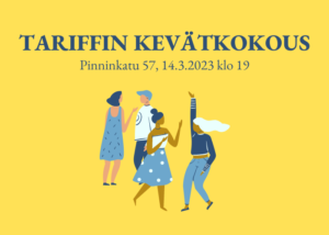 Read more about the article Tariffi ry:n sääntömääräinen kevätkokous 14.3.2023